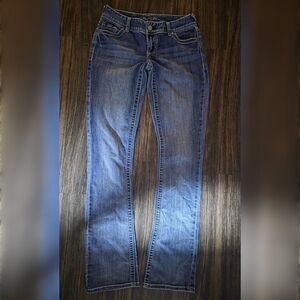 Y2K Maurices Retro Low Rise Flare Blue Jeans - Size 3/4 Long